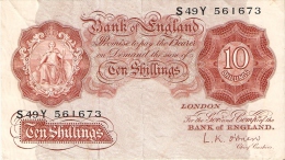 BILLETE DE REINO UNIDO DE 10 SHILLINGS   (BANKNOTE) - 10 Schilling