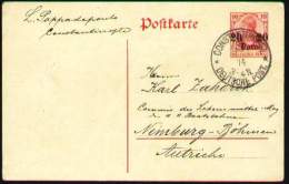 GERMAN OFFICE IN TURKEY 1914 - ENTIRE POSTAL CARD From CONSTANTINOPEL To NIMBURG - BÖHMEN - Deutsche Post In Der Türkei