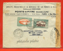 GUADELOUPE LETTRE CENSUREE DE 1942 DE POINTE A PITRE POUR NEW YORK ETATS-UNIS - Lettres & Documents