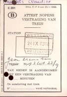 Station Wetteren  -  Stempel 1983 - Attest Vertraging - Otros & Sin Clasificación