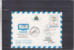 Jeux Olympiques - Exposition Philatélique - Saint Marin - Aérogramme  De 1985 - Expédié Vers La Suisse - Sirnach - Lettres & Documents
