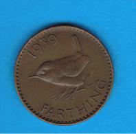 GRAN BRETAÑA - GREAT BRITAIN  - Farthing 1939  KM843 - B. 1 Farthing