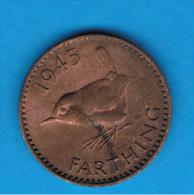 GRAN BRETAÑA - GREAT BRITAIN  - Farthing 1945  KM8443 - B. 1 Farthing