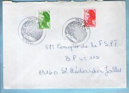 France Lettre Philatélie Vichy CAD 20-04-1986/ Tp Roulette Liberté 2222 & 2277 - Francobolli In Bobina