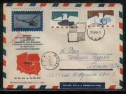 POLAND 1964 HELICOPTER FLIGHT COVER 20TH ANNIV 1ST MILITARY FLIGHT COVER TYPE 1 WARKA RECEIVER (d) - Airplanes