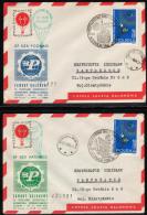 POLAND 1965 (26 JUNE) BALLOON CHAMPIONSHIPS FOR 34TH POZNAN INTERNATIONAL TRADE FAIR SET OF 4 BALLOONS FLIGHT COVERS - Ballonpost