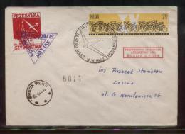 POLAND 1963 LESZNO 9TH GLIDER FLIGHT CHAMPIONSHIPS MAIL ON COVER - BOCIAN BP3988 GLIDING Planes Flight Red Cross Maps - Alianti