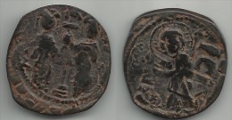 EMPIRE BYZANIN . ROMAIN III ARGYRE . FOLLIS SURFRAPPE SUR UN FOLLIS DE PHOCAS ET LEONTIAS  .  1028 à 1034 . - Byzantine