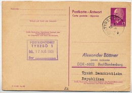 DDR P74 A Antwort-Postkarte TYRESÖ Schweden 1969 - Cartes Postales - Oblitérées