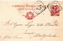 1896  CARTOLINA CON ANNULLO ANCONA - Ganzsachen