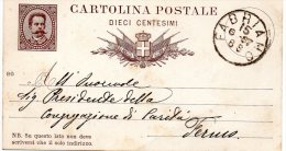 1887  CARTOLINA CON ANNULLO FABRIANO - Ganzsachen