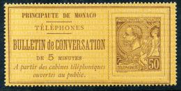 MONACO - TELEPHONE N° 1, D'ORIGINE NEUF SANS GOMME - LUXE - Telefoonzegels