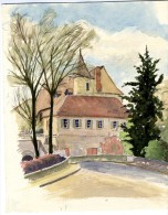 CHATEAU DE NERAC  -  AQUARELLE DE M BOUCHARD PEINTRE NERACAIS - Wasserfarben