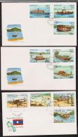 LAOS  3  FDC  1982+1984  TRANSPORTS - Sonstige & Ohne Zuordnung