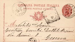 1898  CARTOLINA CON ANNULLO CAPRIATA D´ORBA ALESSANDRIA - Ganzsachen