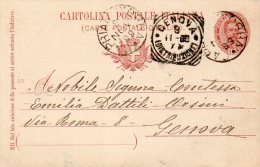 1899  CARTOLINA CON ANNULLO CAPRIATA D´ORBA ALESSANDRIA - Ganzsachen