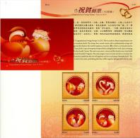 Folder 2013 Congratulations Stamps Chinese Wedding Bird Fish Swan Penguin Mandarin Duck Circular Stamp Unusual - Zwanen