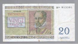 BELGICA -  20 Francs  1956  P-132 Serie M - To Identify
