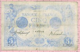 5 Francs Bleu, Ref Fayette 2-22 TB+ - 5 F 1912-1917 ''Bleu''