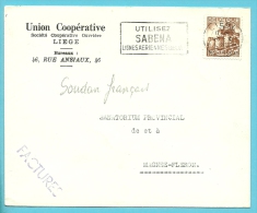 767 Op Brief Met Stempel LIEGE Met Firmaperforatie (perfin) " U.C." Van Union Cooperative Te Liege - 1951-..