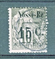 Nossi Be Tasse 1891 Y&T N. 13 C. 15 Su C. 10 Nero E Lilla (soprastampa IV) - Autres & Non Classés