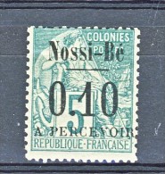 Nossi Be Tasse 1891 Y&T N. 15 C. 0.10 Su C. 5 Verde MH - Sonstige & Ohne Zuordnung