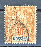 Nossi Be 1894 Y&T N. 36 C. 40 Rosso Arancio USATO - Autres & Non Classés