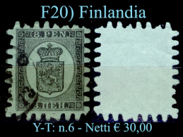 Finlandia-F020 -1866-70: Yvert & Tellier N. 6 (o) Used - Senza Difetti Occulti. - Gebruikt