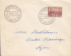 Denmark Sonderstempel BRÆDSTRUP - Byen I Bakkelandet 1949 Cover Brief Danish Constitution 1849 Stamp - Storia Postale