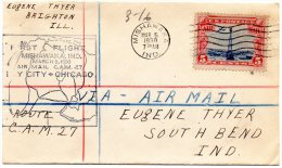 First Flight Mishawaka IN To Chicago IL 1930 Air Mail Cover - 1c. 1918-1940 Covers