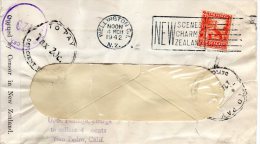 New Zealand 1942 Censored Cover Mailed To USA Postage Due - Cartas & Documentos