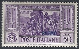 1932 EGEO PATMO GARIBALDI 50 CENT MH * - RR11738 - Egée (Patmo)