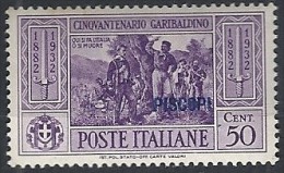 1932 EGEO PISCOPI GARIBALDI 50 CENT MH * - RR11738 - Ägäis (Piscopi)