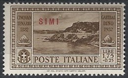 1932 EGEO SIMI GARIBALDI 1,75 LIRE MH * - RR11739 - Egeo (Simi)