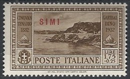 1932 EGEO SIMI GARIBALDI 1,75 LIRE MH * - RR11739 - Ägäis (Simi)