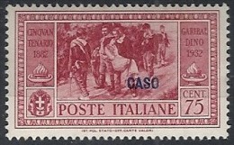 1932 EGEO CASO GARIBALDI 75 CENT MH * - RR11742 - Egée (Caso)