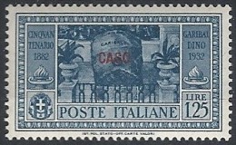 1932 EGEO CASO GARIBALDI 1,25 LIRE MH * - RR11742 - Egeo (Caso)