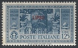 1932 EGEO LIPSO GARIBALDI 1,25 LIRE MH * - RR11742 - Egée (Lipso)