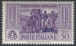 1932 EGEO LIPSO GARIBALDI 50 CENT MH * - RR11743 - Aegean (Lipso)