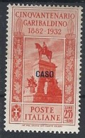 1932 EGEO CASO GARIBALDI 2,55 LIRE MH * - RR11743 - Ägäis (Caso)