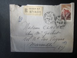 1965 Lettre Recommandé De Toulouse RP Pour Marseille Timbre Château De Joux Seul Sur Lettre - Tariffe Postali