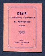 1907 Lithuania Lietuva/ Statutes Of Religious Society - Livres Anciens