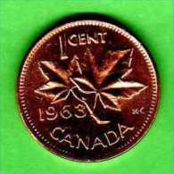 CANADA - 1963 - 1 Cent - KM 49 - UNC From Roll - Canada