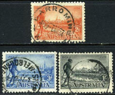 Australia #142-44 Used Centenary Of Victoria Set From 1934 - Usados