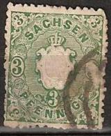 Sachsen 1855, 3 Pfennige.  Mi 14. See Scan. STEMPELFÄlSCHUNG. Sehe Rechter Seite - Saxe