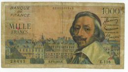 1000 Francs Richelieu, Ref Fayette 42/11, état TB/TTB - 1 000 F 1953-1957 ''Richelieu''