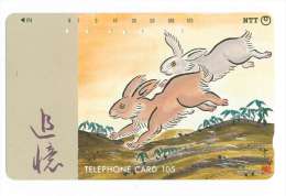 JAPON TELECARTE LAPIN - Rabbits