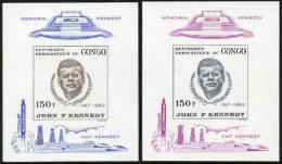 Congo #591-92 Mint Never Hinged Imperf John F. Kennedy Souvenir Sheets From 1966 - Ongebruikt