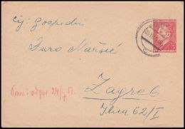 Yugoslavia 1951, Prestamped Envelope Novi Vinodolski To Zagreb - Cartas & Documentos