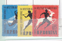 ROUMANIE N° 1536/1538 CHAMPIONNATS INTERNATIONAUX D’ATHLÉTISME NEUF SANS CHARNIERE - Neufs